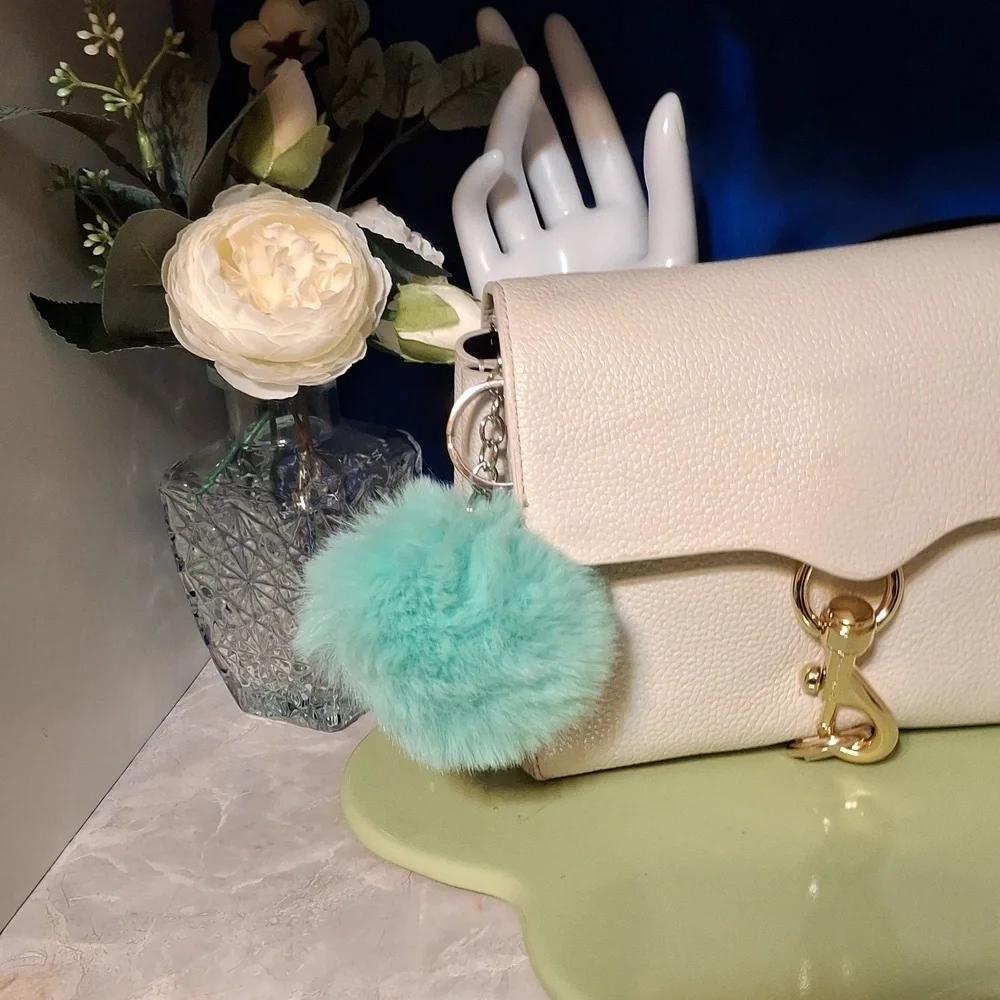 Pom Pom Keychain Bag Charm Handmade By Me Pick A Color 3